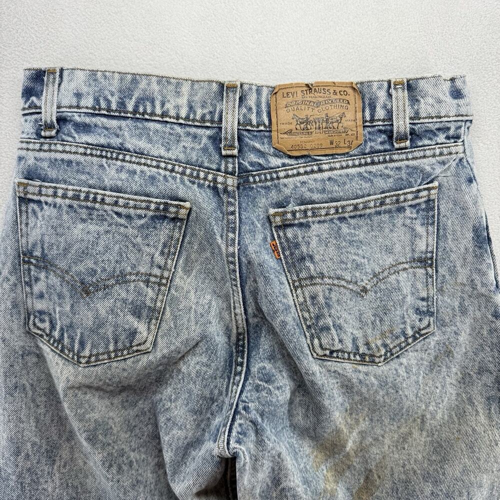 Vintage Levis Jeans Fits 30x33 Blue Acid Wash Orange Tab 40550 550USA Made 80s - Picture 14 of 16